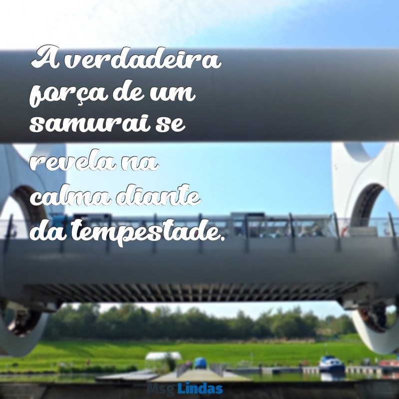 mensagens de samurai A verdadeira força de um samurai se revela na calma diante da tempestade.