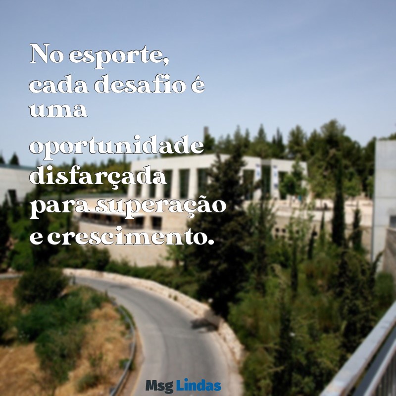 frases sobre esporte No esporte, cada desafio é uma oportunidade disfarçada para superação e crescimento.