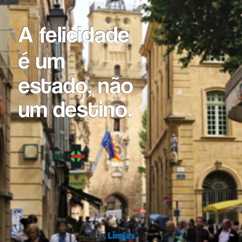 ser feliz frases curtas A felicidade é um estado, não um destino.