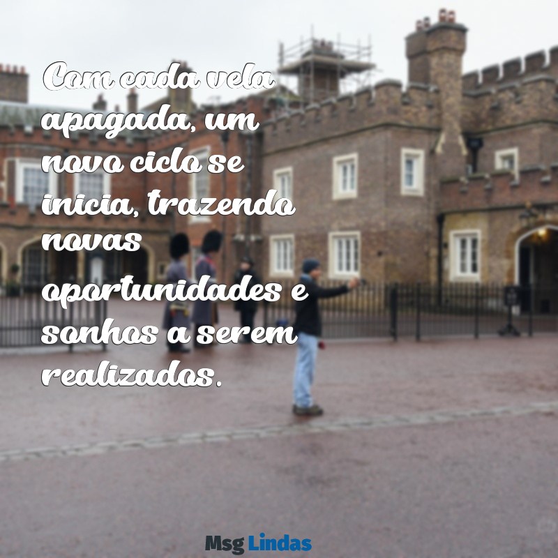 um novo ciclo se inicia aniversário Com cada vela apagada, um novo ciclo se inicia, trazendo novas oportunidades e sonhos a serem realizados.