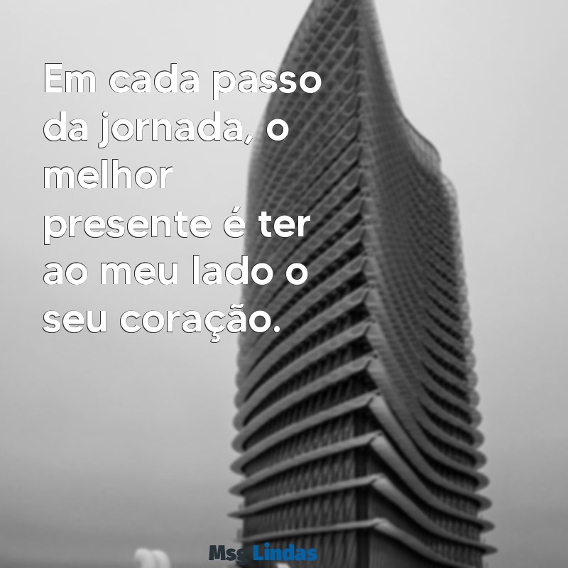 frases de companheirismo casal Em cada passo da jornada, o melhor presente é ter ao meu lado o seu coração.