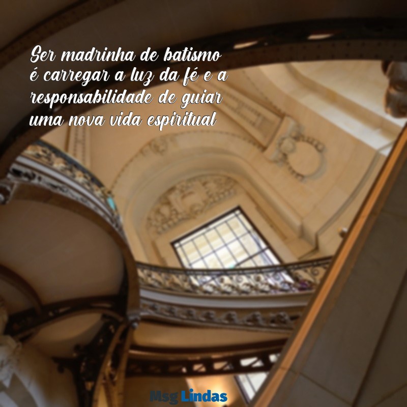 ser madrinha de batismo Ser madrinha de batismo é carregar a luz da fé e a responsabilidade de guiar uma nova vida espiritual.