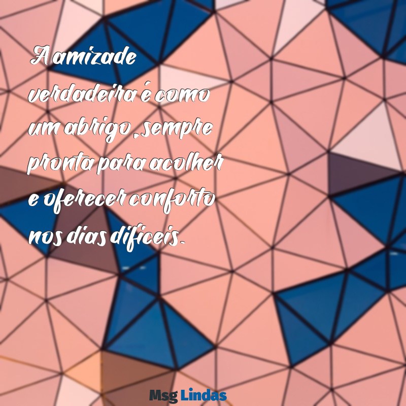 tipos de amizade A amizade verdadeira é como um abrigo, sempre pronta para acolher e oferecer conforto nos dias difíceis.