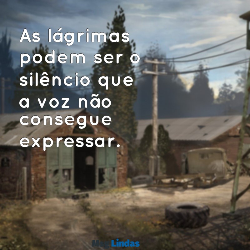 mensagens de lágrimas As lágrimas podem ser o silêncio que a voz não consegue expressar.