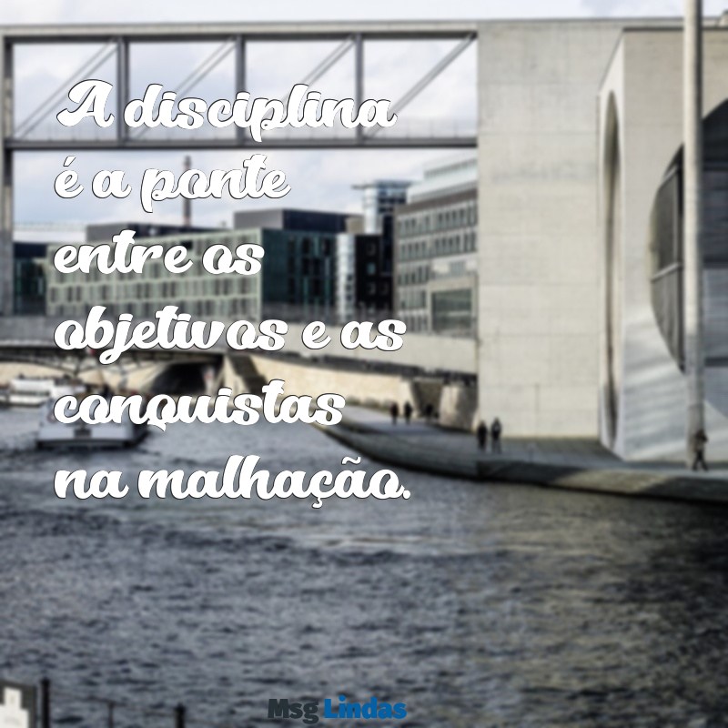 mensagens de malhação A disciplina é a ponte entre os objetivos e as conquistas na malhação.