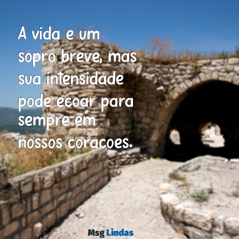 mensagens da vida é um sopro A vida é um sopro breve, mas sua intensidade pode ecoar para sempre em nossos corações.