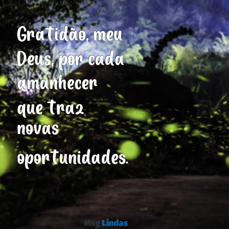 gratidão meu deus Gratidão, meu Deus, por cada amanhecer que traz novas oportunidades.