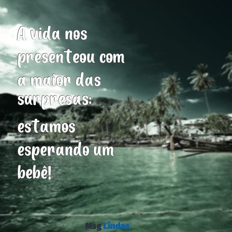 mensagens anuncio gravidez A vida nos presenteou com a maior das surpresas: estamos esperando um bebê!