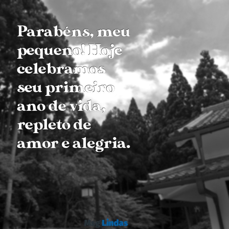 feliz aniversário filho 1 ano Parabéns, meu pequeno! Hoje celebramos seu primeiro ano de vida, repleto de amor e alegria.