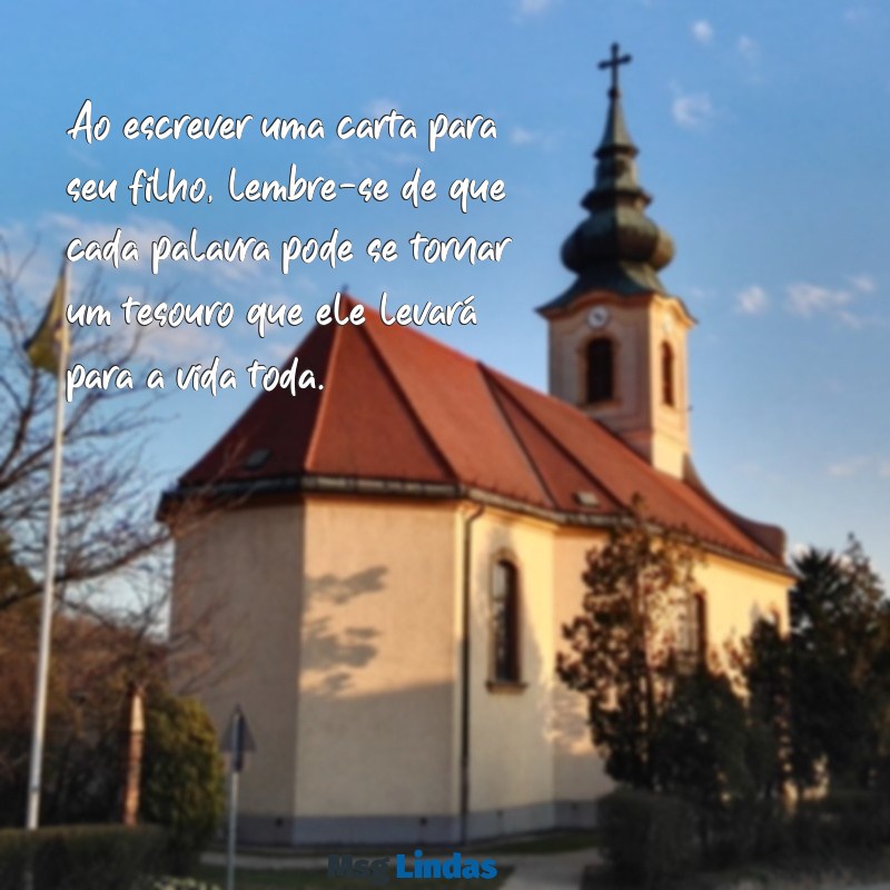 como escrever uma carta para um filho Ao escrever uma carta para seu filho, lembre-se de que cada palavra pode se tornar um tesouro que ele levará para a vida toda.