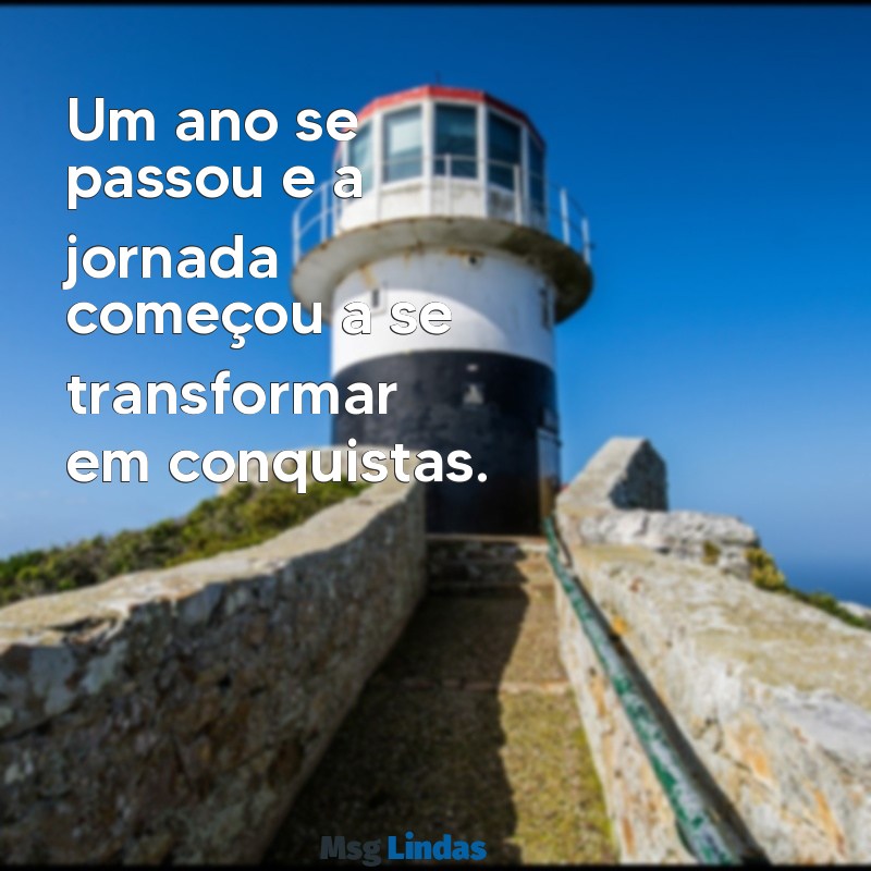 1 ano de empresa funcionário Um ano se passou e a jornada começou a se transformar em conquistas.