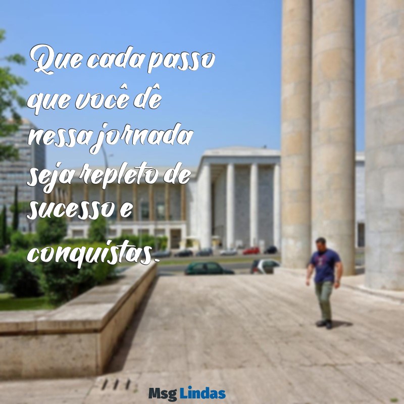 muito sucesso para você Que cada passo que você dê nessa jornada seja repleto de sucesso e conquistas.