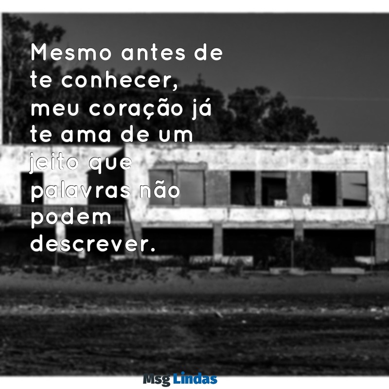 mensagens para filho na barriga Mesmo antes de te conhecer, meu coração já te ama de um jeito que palavras não podem descrever.