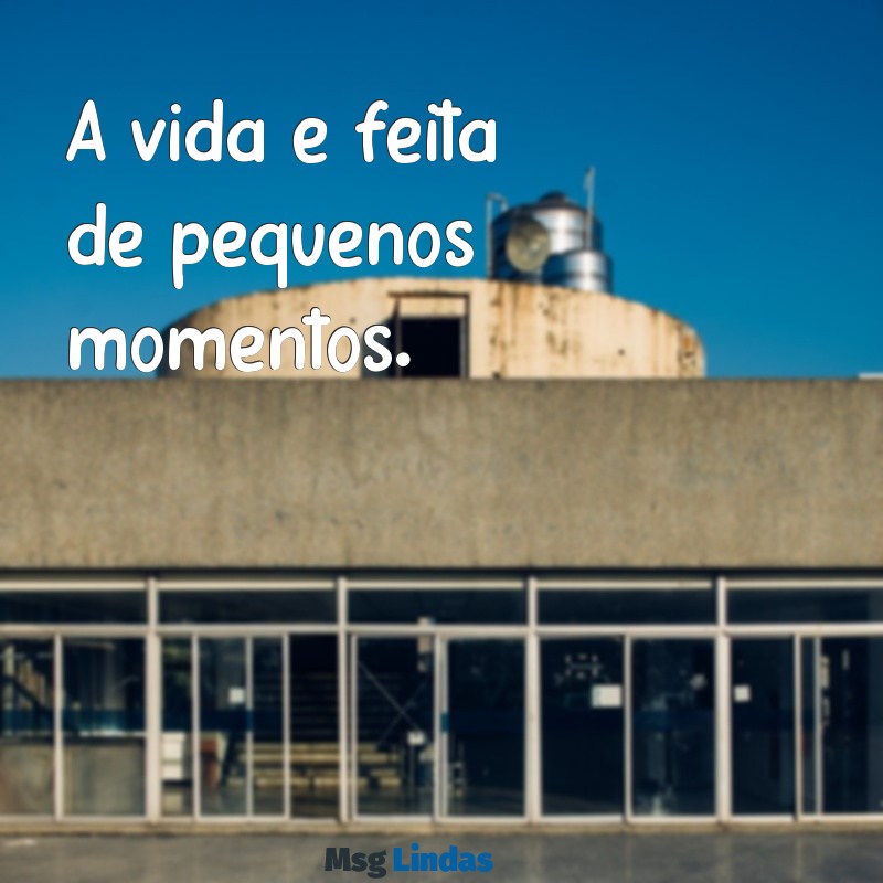 frases simples e curtas A vida é feita de pequenos momentos.