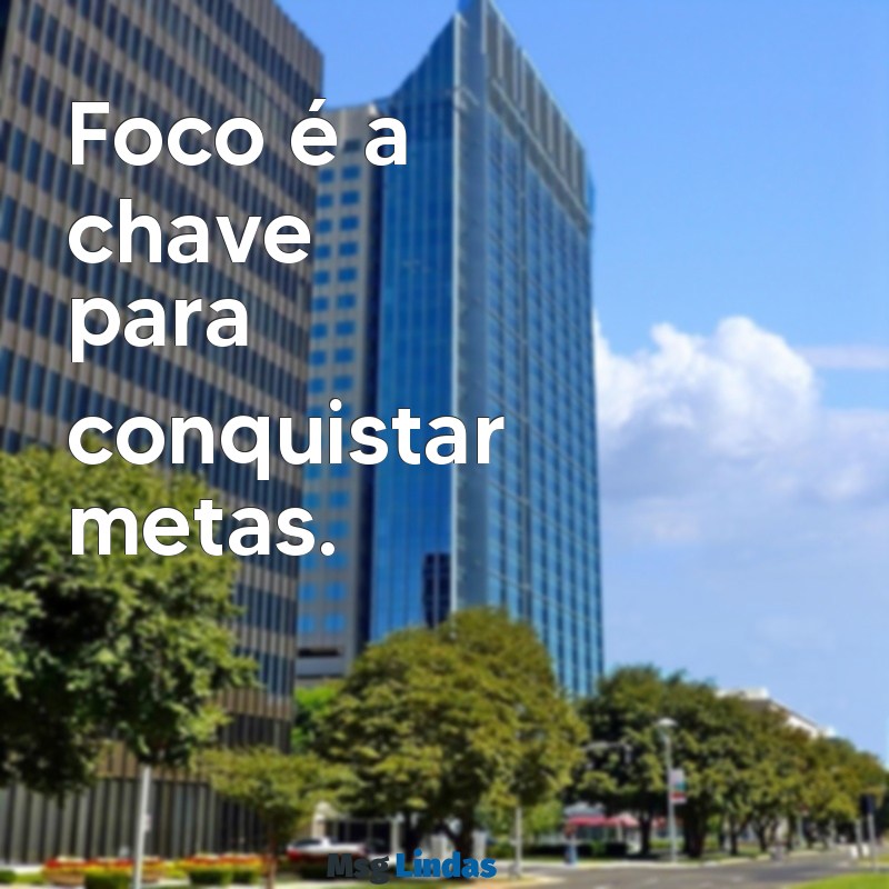 foco frases curtas Foco é a chave para conquistar metas.