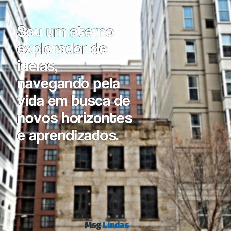 sobre mim quem sou eu Sou um eterno explorador de ideias, navegando pela vida em busca de novos horizontes e aprendizados.