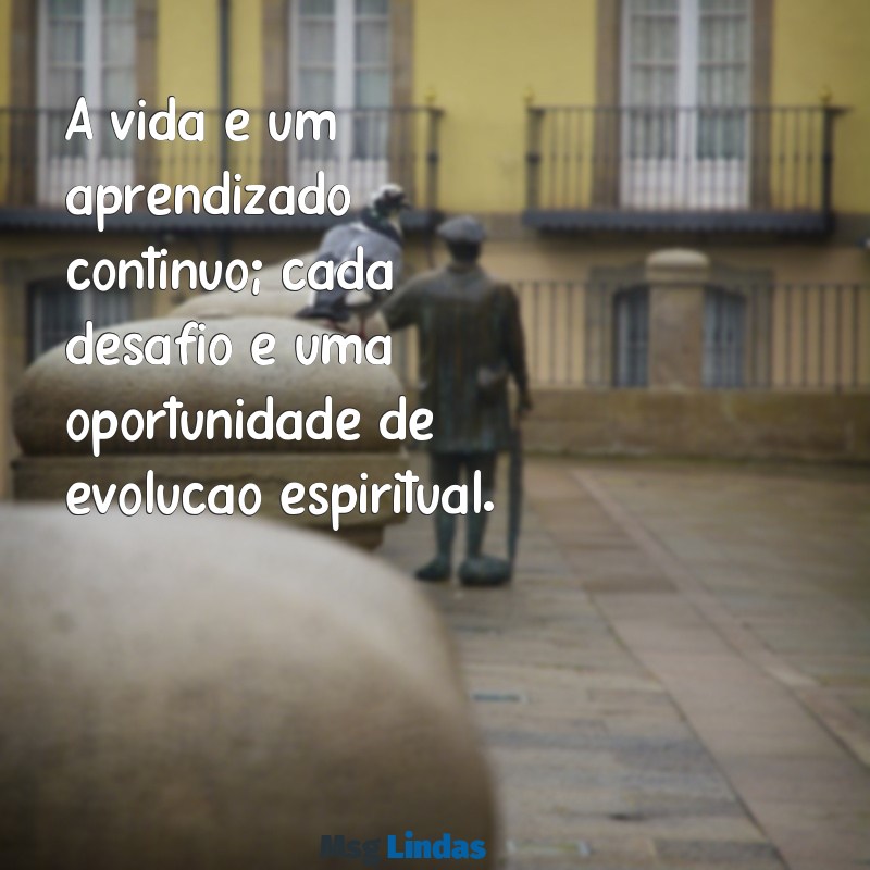 mensagens espíritas para reflexão A vida é um aprendizado contínuo; cada desafio é uma oportunidade de evolução espiritual.