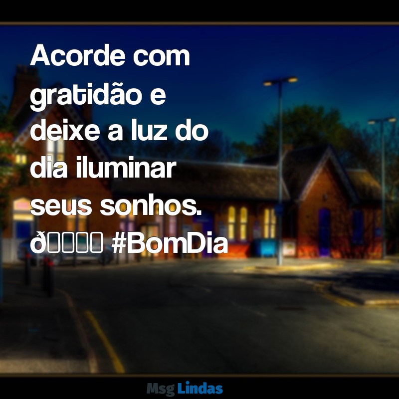 mensagens de bom dia para whatsapp status Acorde com gratidão e deixe a luz do dia iluminar seus sonhos. 🌞✨ #BomDia