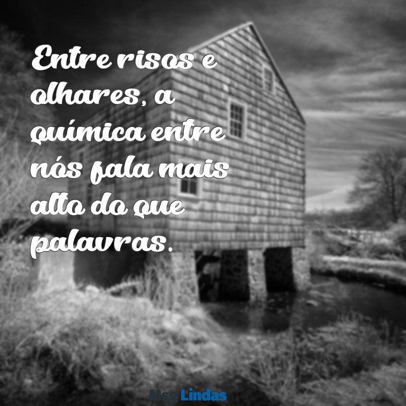 mensagens para um ficante Entre risos e olhares, a química entre nós fala mais alto do que palavras.