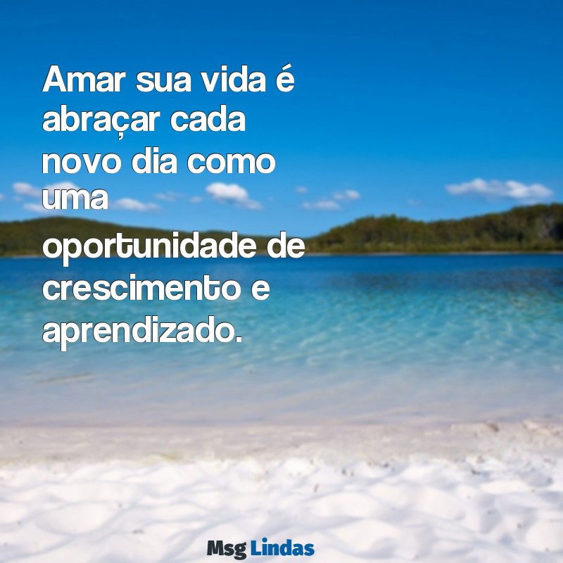 amo sua vida Amar sua vida é abraçar cada novo dia como uma oportunidade de crescimento e aprendizado.