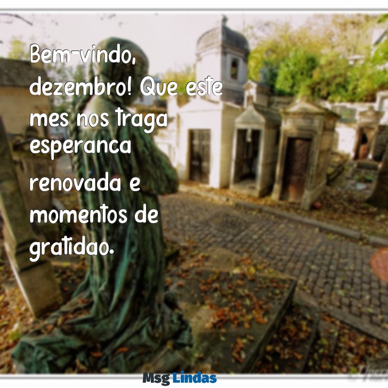 bem vindo dezembro mensagens Bem-vindo, dezembro! Que este mês nos traga esperança renovada e momentos de gratidão.