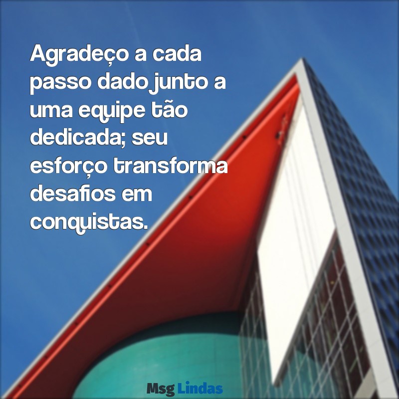 mensagens de gratidão e reconhecimento profissional Agradeço a cada passo dado junto a uma equipe tão dedicada; seu esforço transforma desafios em conquistas.