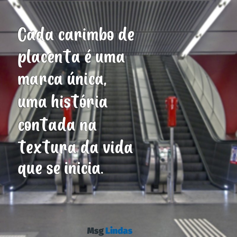 carimbo de placenta mensagens Cada carimbo de placenta é uma marca única, uma história contada na textura da vida que se inicia.