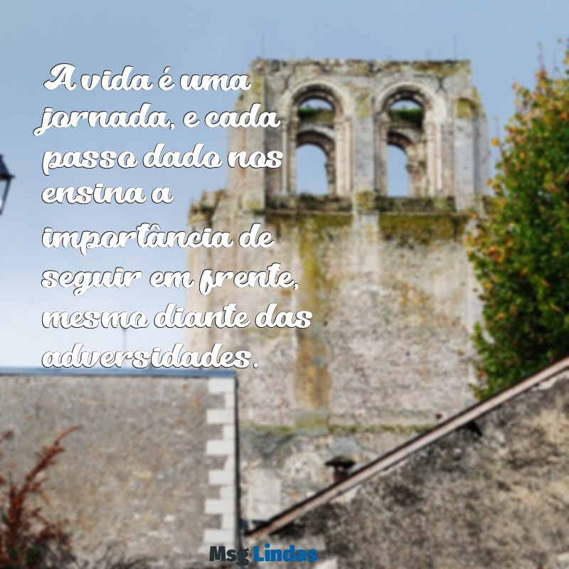 seguir a vida A vida é uma jornada, e cada passo dado nos ensina a importância de seguir em frente, mesmo diante das adversidades.