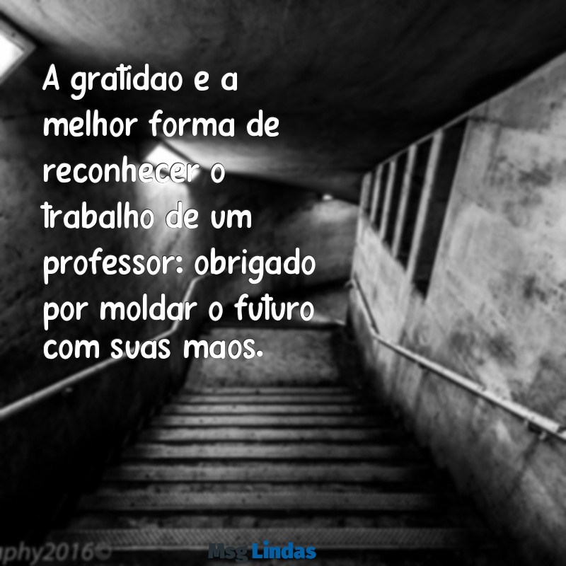 mensagens dia professores A gratidão é a melhor forma de reconhecer o trabalho de um professor: obrigado por moldar o futuro com suas mãos.