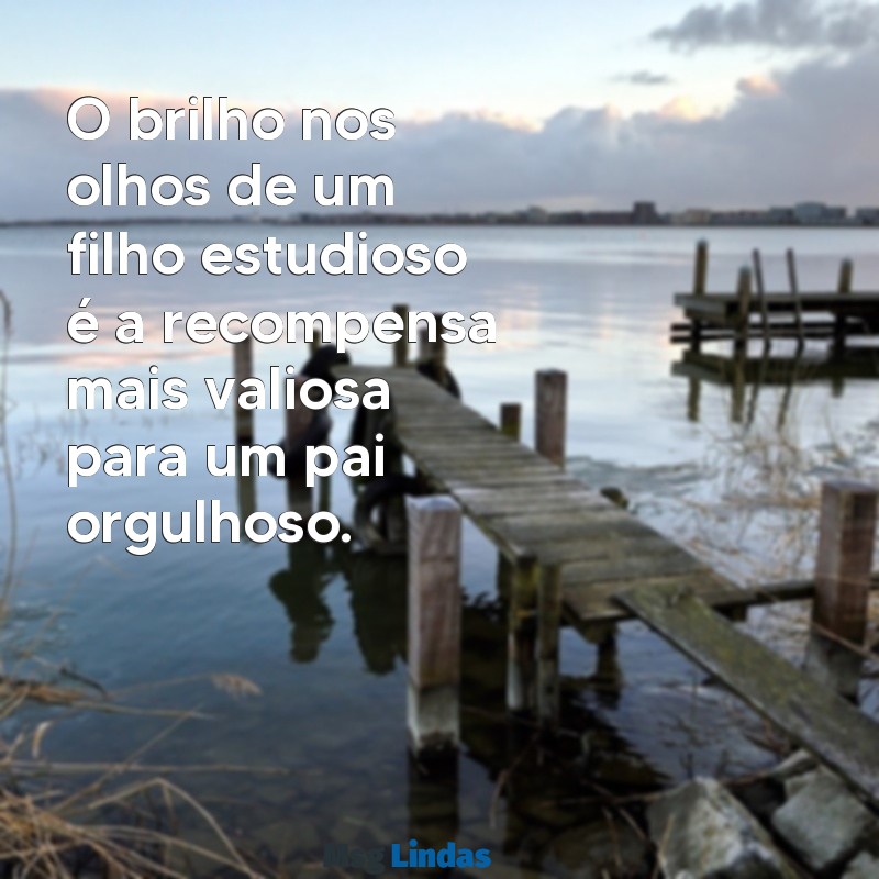 orgulho de filho estudioso O brilho nos olhos de um filho estudioso é a recompensa mais valiosa para um pai orgulhoso.