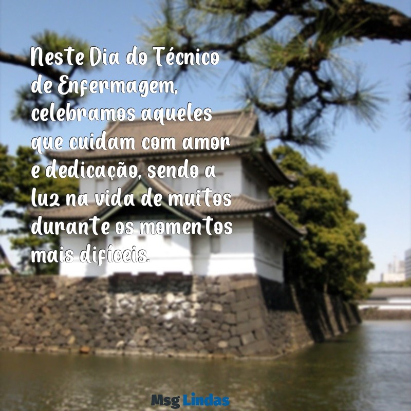 mensagens dia do tecnico de enfermagem Neste Dia do Técnico de Enfermagem, celebramos aqueles que cuidam com amor e dedicação, sendo a luz na vida de muitos durante os momentos mais difíceis.