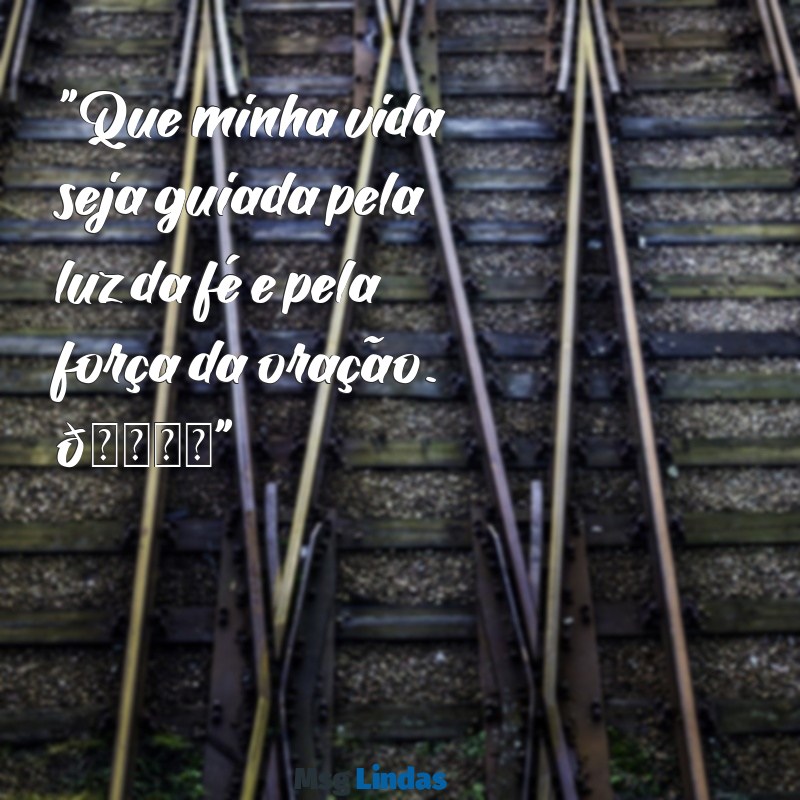 frases de oração para status "Que minha vida seja guiada pela luz da fé e pela força da oração. 🙏✨"