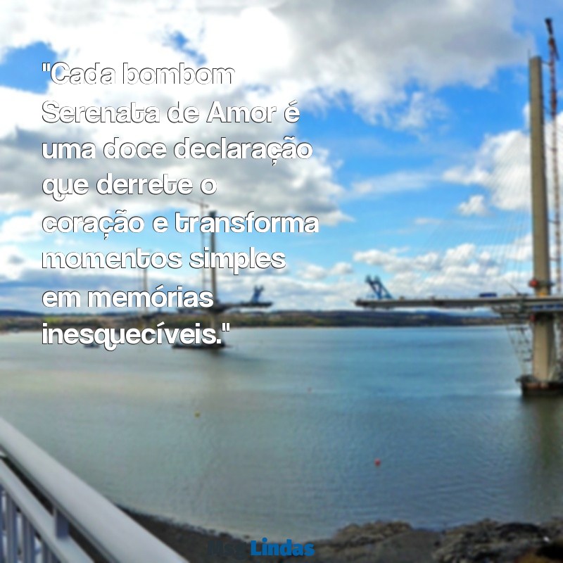 bombom serenata de amor com mensagens "Cada bombom Serenata de Amor é uma doce declaração que derrete o coração e transforma momentos simples em memórias inesquecíveis."