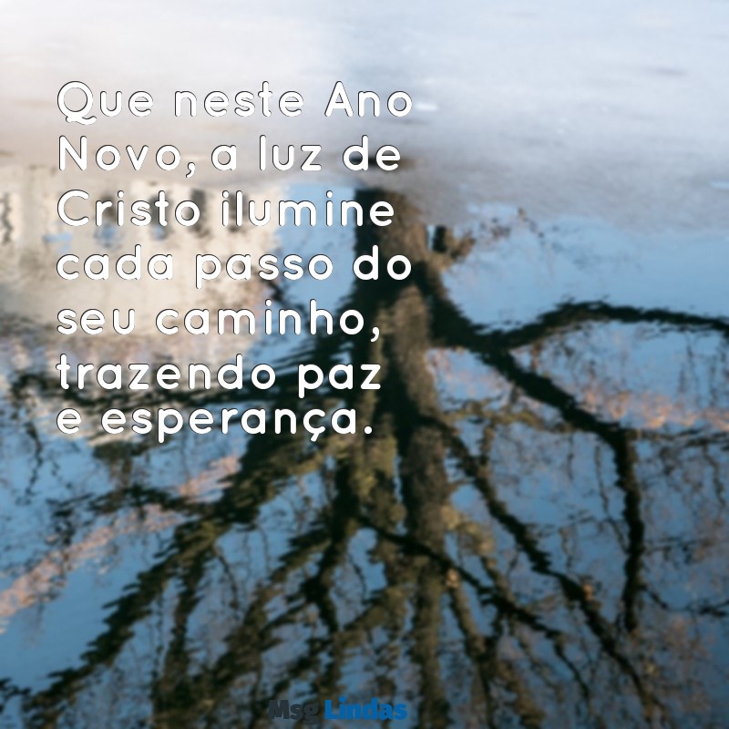 mensagens de ano novo catolica Que neste Ano Novo, a luz de Cristo ilumine cada passo do seu caminho, trazendo paz e esperança.