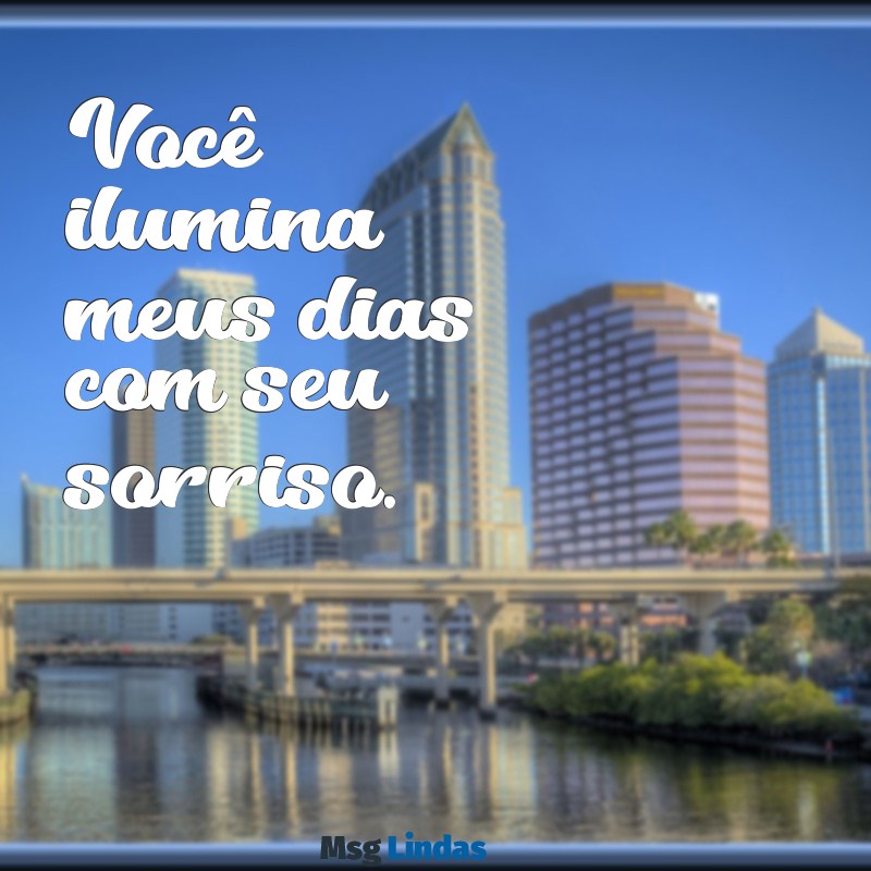 frases curtas de carinho para uma pessoa especial Você ilumina meus dias com seu sorriso.