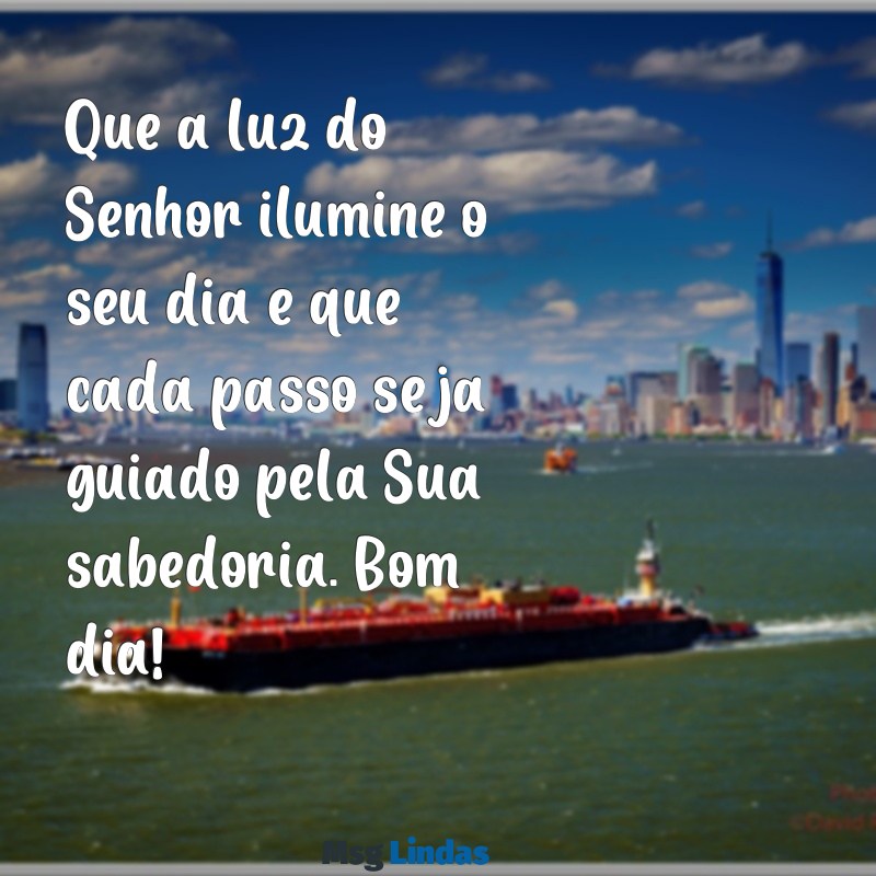 mensagens bom dia evangelica Que a luz do Senhor ilumine o seu dia e que cada passo seja guiado pela Sua sabedoria. Bom dia!