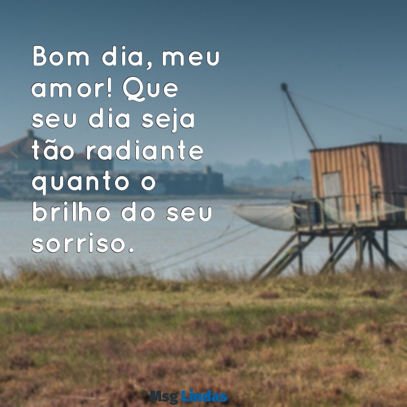 mensagens de bom dia para o namorado Bom dia, meu amor! Que seu dia seja tão radiante quanto o brilho do seu sorriso.