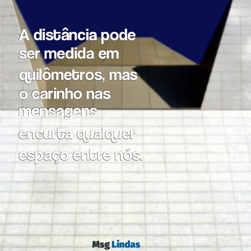 gf por mensagens A distância pode ser medida em quilômetros, mas o carinho nas mensagens encurta qualquer espaço entre nós.